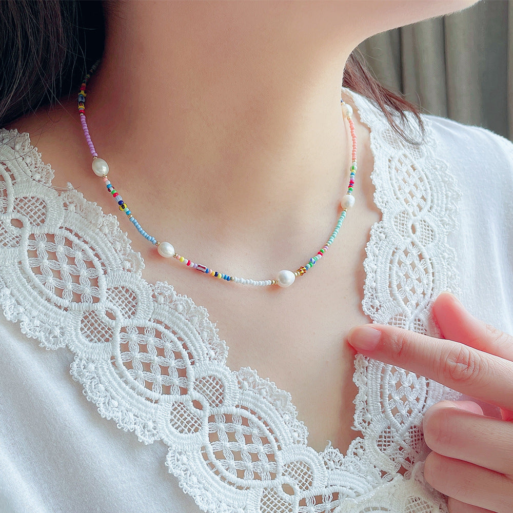 Collar De Clavícula Con Cuentas De Arroz Al Por Mayor